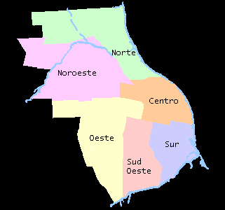 Mapa de distritos de Rosario